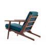 Wegner Fabric Armchair in Exotic Teak & Blue Oasis Colour