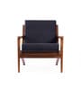 Wegner Fabric Armchair in Exotic Teak & Imperial Navy Colour