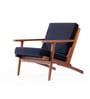 Wegner Fabric Armchair in Exotic Teak & Imperial Navy Colour