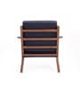 Wegner Fabric Armchair in Exotic Teak & Imperial Navy Colour