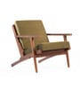 Wegner Fabric Armchair in Exotic Teak & Smoked Olive Colour