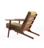 Wegner Fabric Armchair in Exotic Teak & Smoked Olive Colour
