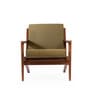 Wegner Fabric Armchair in Exotic Teak & Smoked Olive Colour
