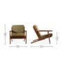 Wegner Fabric Armchair in Exotic Teak & Smoked Olive Colour