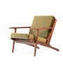 Wegner Fabric Armchair in Exotic Teak & Smoked Olive Colour