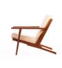 Wegner Fabric Armchair in Exotic Teak & Sunwashed Sand Colour
