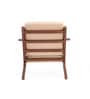 Wegner Fabric Armchair in Exotic Teak & Sunwashed Sand Colour