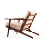 Wegner Fabric Armchair in Exotic Teak & Sunwashed Sand Colour