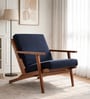Wegner Fabric Armchair in Exotic Teak & Imperial Navy Colour