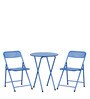 Aquilla Metal Outdoor Table Set with 2 Chairs in Blue Colour