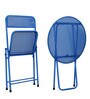 Aquilla Metal Outdoor Table Set with 2 Chairs in Blue Colour