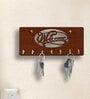 Welcome Brown Engineered Wood 7 Hooks Key Holder