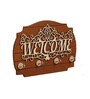 Welcome Brown MDF Key Holder