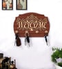 Welcome Brown MDF Key Holder