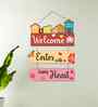 Welcome Home Enter With A Happy Heart Wooden Door Wall Hanging Decor