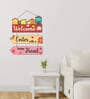 Welcome Multicolour Engineered Wood Wall Hanging Quotes