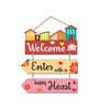 Welcome Multicolour Engineered Wood Wall Hanging Quotes
