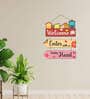 Welcome Multicolour Engineered Wood Wall Hanging Quotes