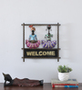Welcome Multicolour Iron Wall Art