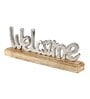 Welcome Silver Wood & Aluminium Showpiece