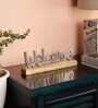 Welcome Silver Wood & Aluminium Showpiece