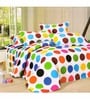 Wellhouse Lovely Multi Colour Dots Print  Double Bed Sheet