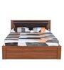Wellington Queen Size Bed with Storage in Brown Finish