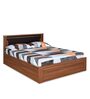 Wellington Queen Size Bed with Storage in Brown Finish