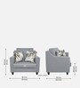 Welly Fabric 1 Seater Sofa In Coin Greyn Colour