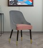 Weston Velvet Fabric Dining Chair in Grey and Blush Colour