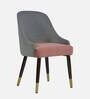 Weston Velvet Fabric Dining Chair in Grey and Blush Colour