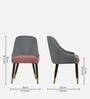 Weston Velvet Fabric Dining Chair in Grey and Blush Colour