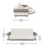 Drift Fabric 3 Seater Motorized Recliner Sofa in Beige Colour