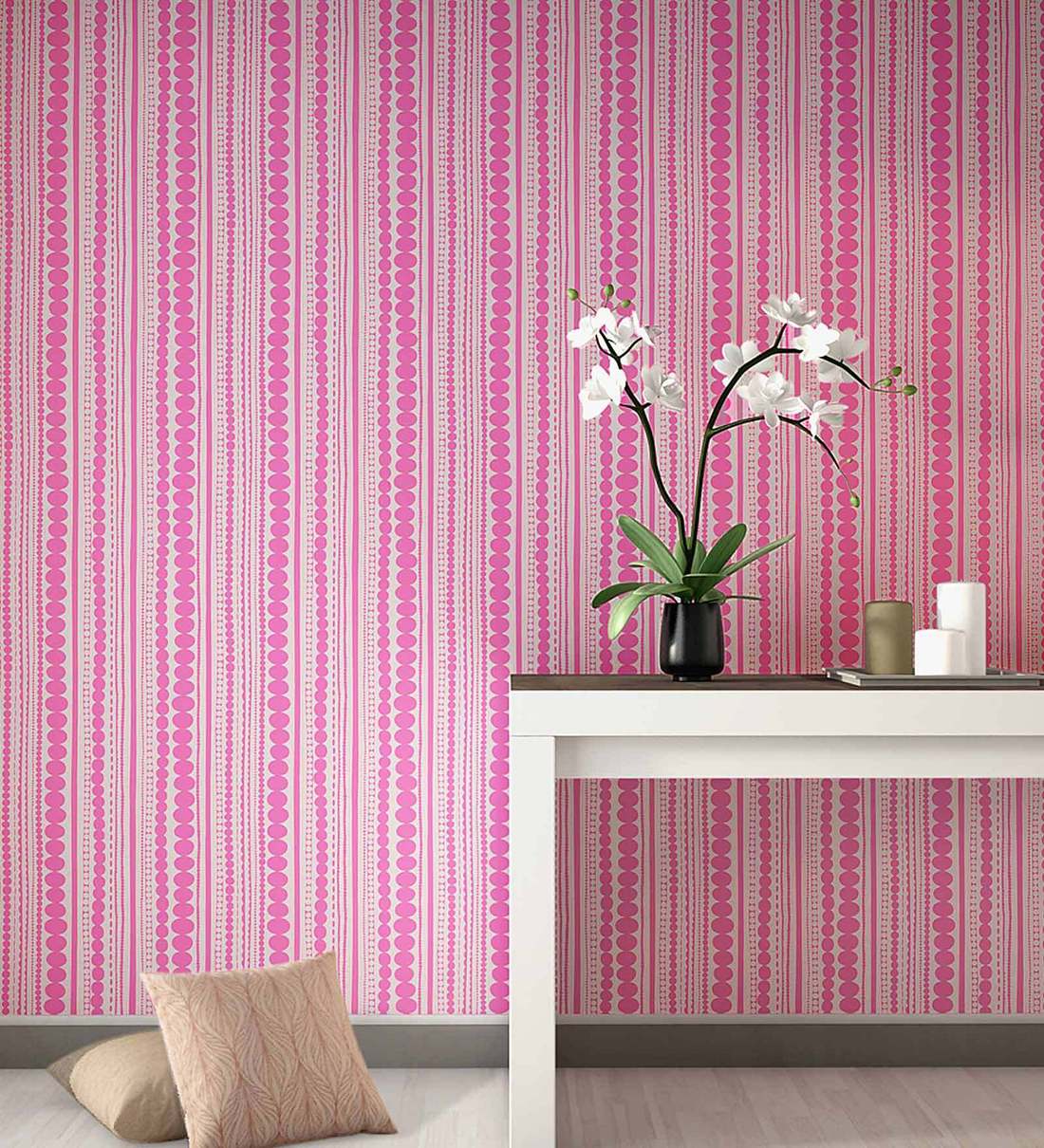 Buy White Pink Bubbly Wallpaper Nilaya Wall Coverings By Asian Paints Online Pattern Textures Wallpapers Furnishings Home Decor Pepperfry Product