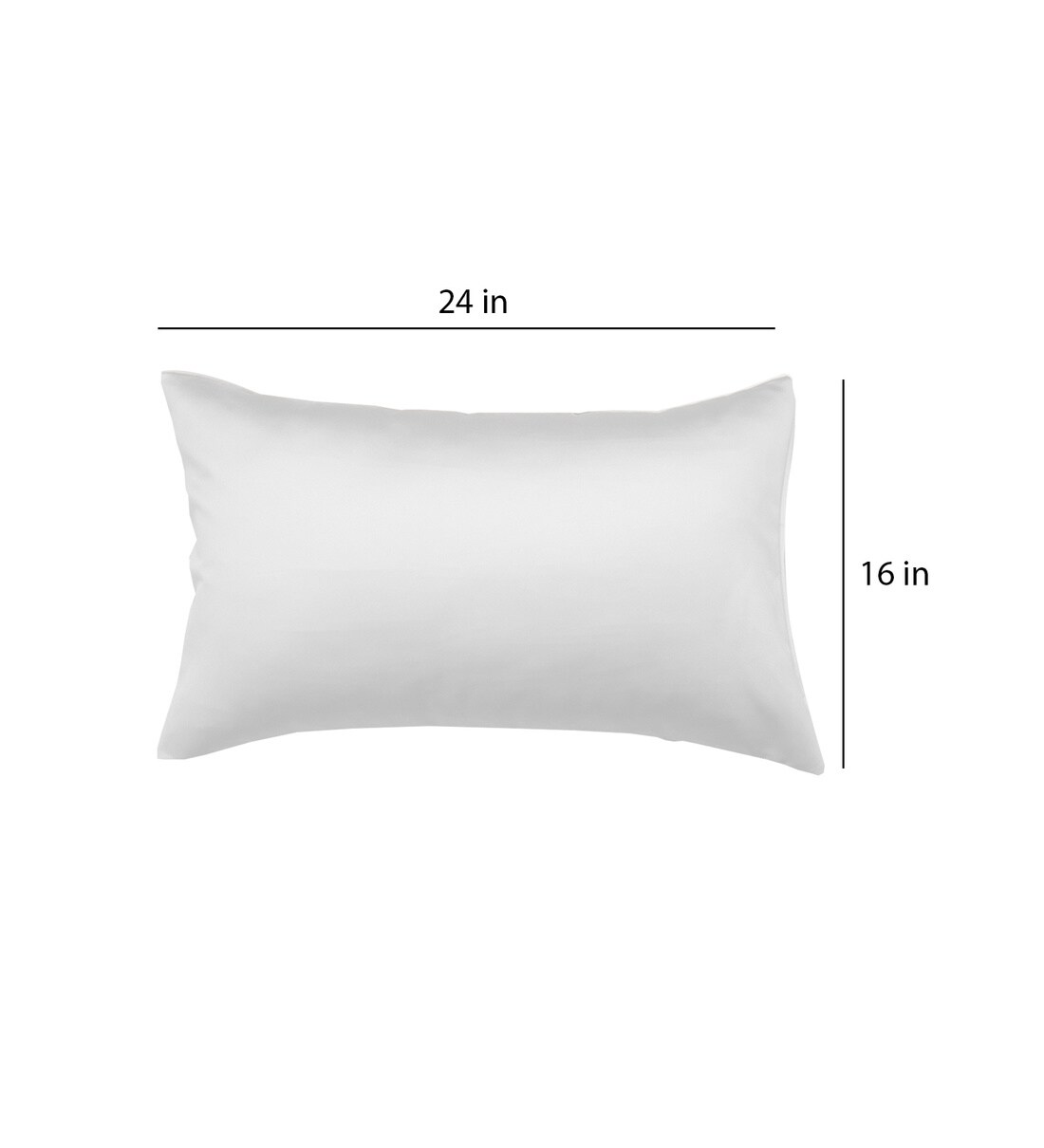 Buy White Satin Solid 24x16 Inches Pillow Cover (Set of 2) by SEEVO