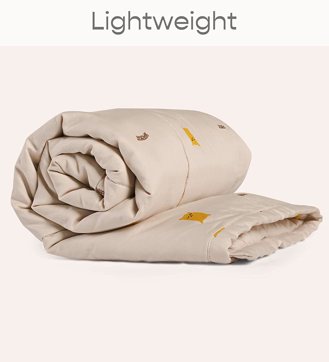 Buy Beige 100 Cotton Solid 300 GSM Single Bed Kids Comforter by