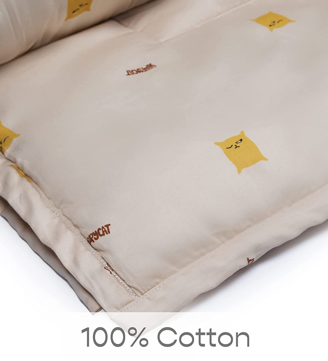Buy Beige 100 Cotton Solid 300 GSM Single Bed Kids Comforter by