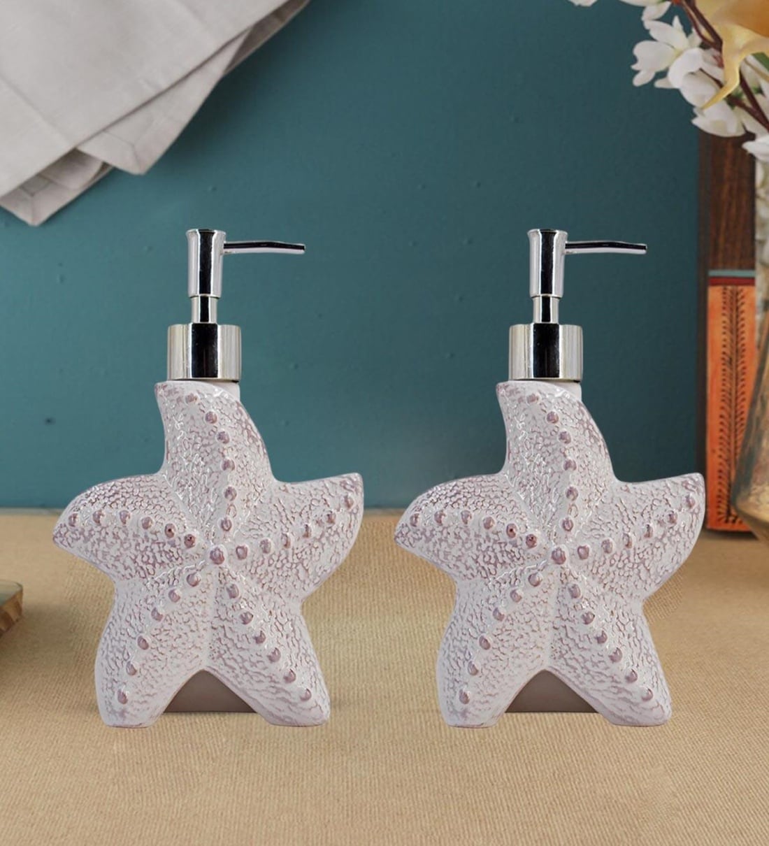 Buy White 300 ml Ceramic Liquid Soap Dispenser (Set of 2) by Kookee at 20 OFF by Kookee Pepperfry