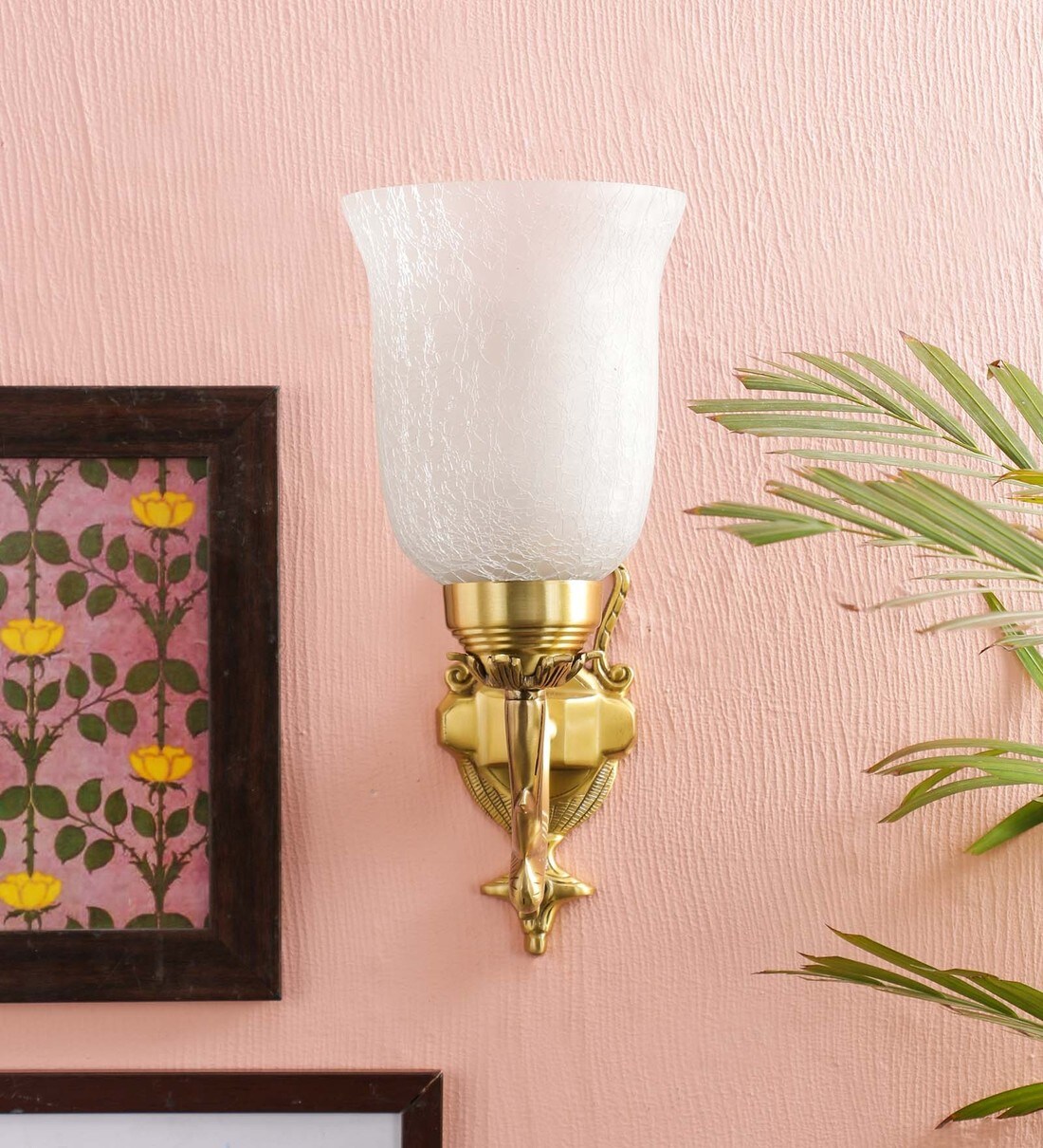 Buy White Brass and Glass Wall Light by ASTRAL Online Traditional Wall Sconces Wall Lights