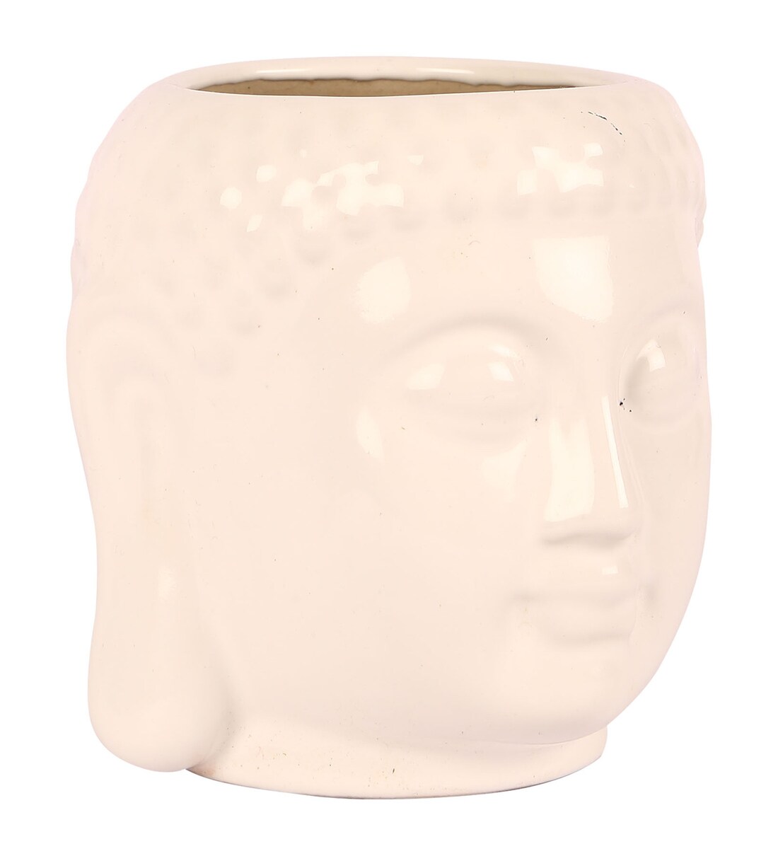 Buy White Ceramic Buddha Shape Flower Pot by Justoriginals Online
