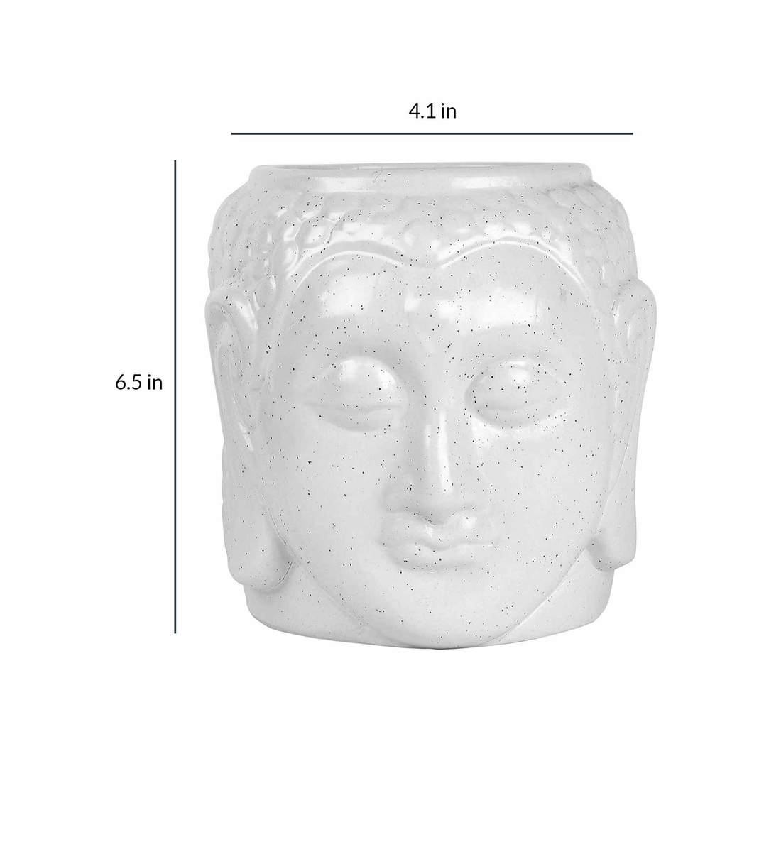 Buy White Ceramic Medium Buddha Shape Planter by Justoriginals Online ...