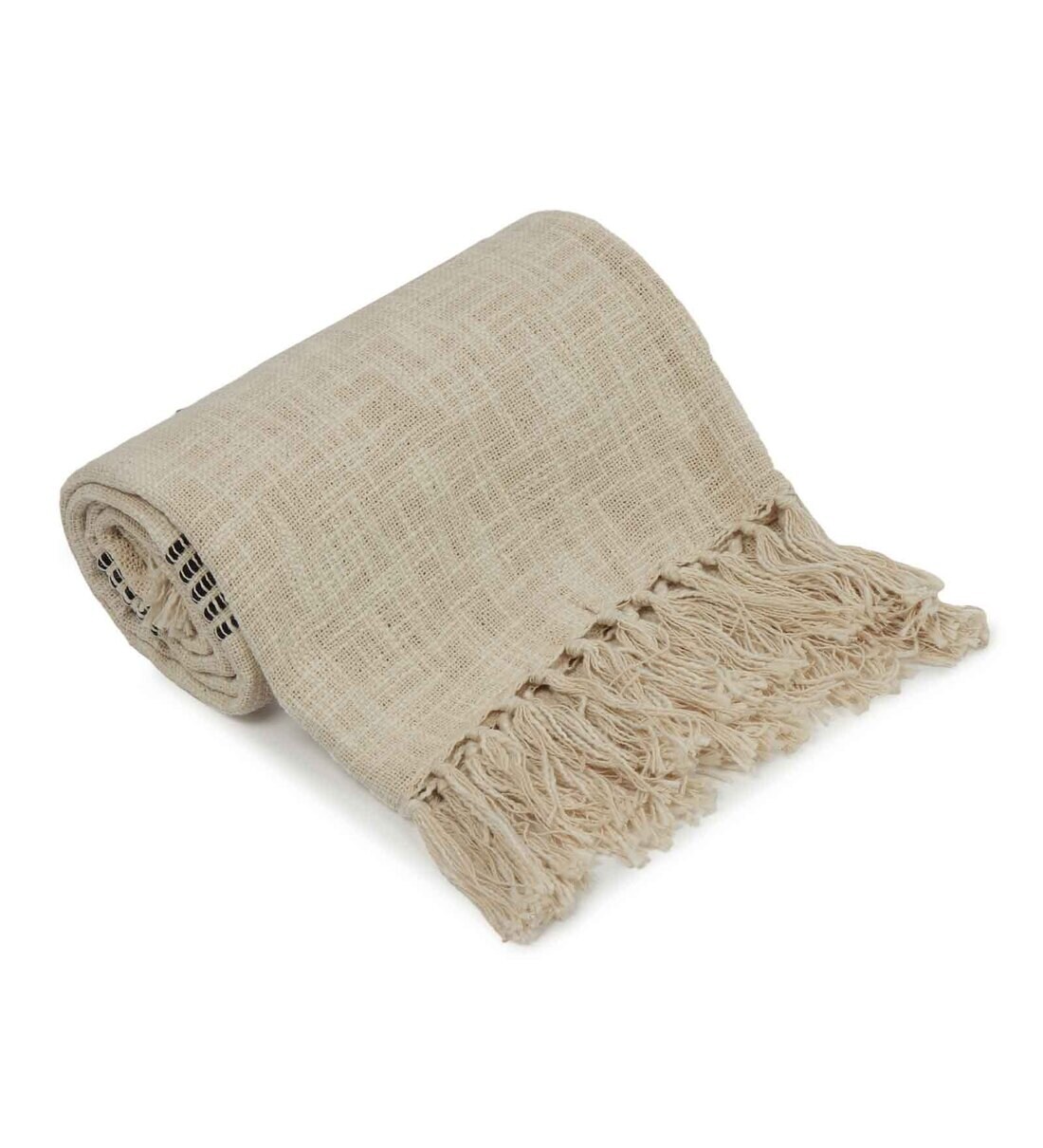 Buy White Cotton 60 X 50 Inches Throw By Ambadi Online Sofa Throws