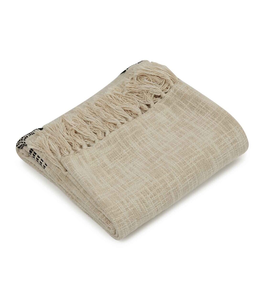 Buy White Cotton 60 X 50 Inches Throw By Ambadi Online Sofa Throws