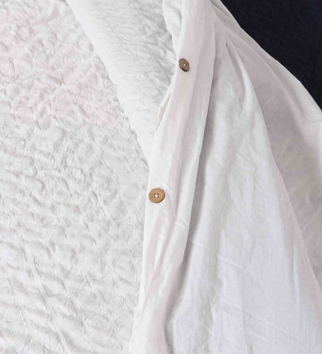 Buy White Cotton Solid 350 GSM Double Bed Cover with 2 Pillow Covers by