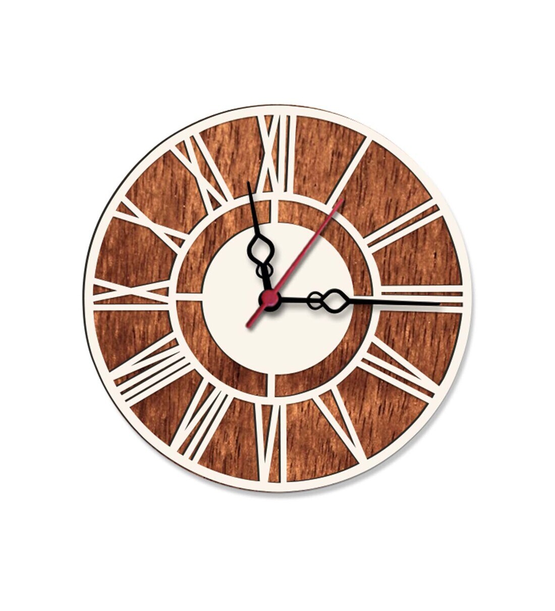 Buy White Engineered Wood Analog Wall Clock By WallMantra Online