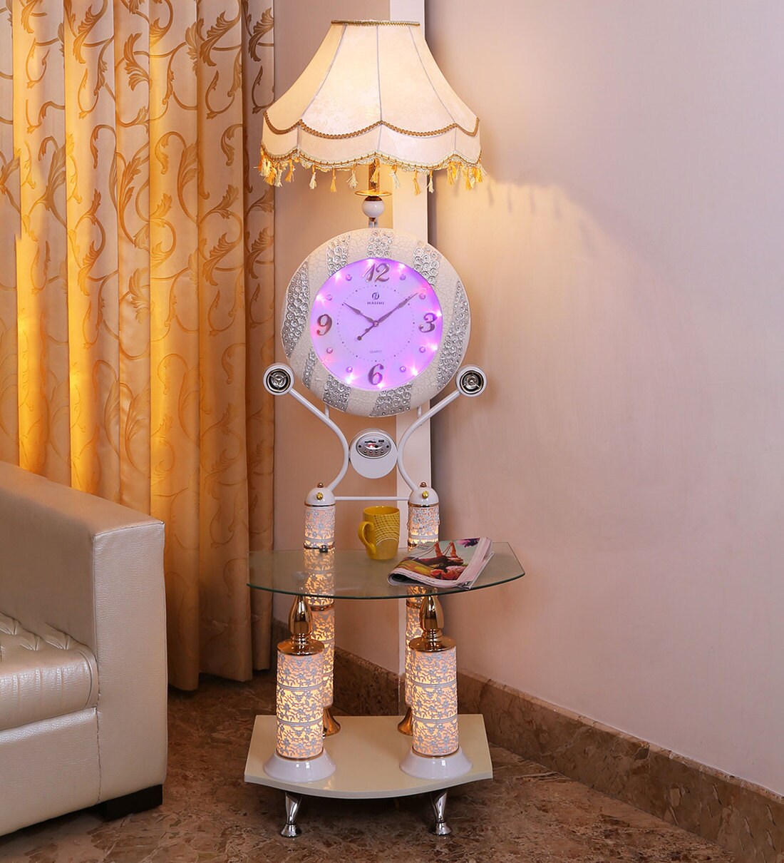 floor lamp with clock