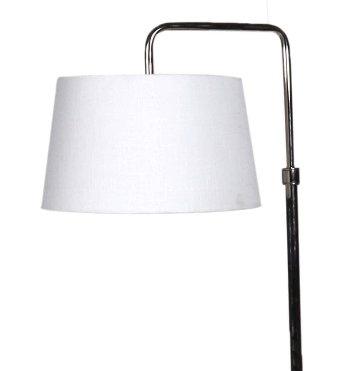 Buy White Fabric Shade Floor Lamp With Brown & Nickel Base By Sapphire ...