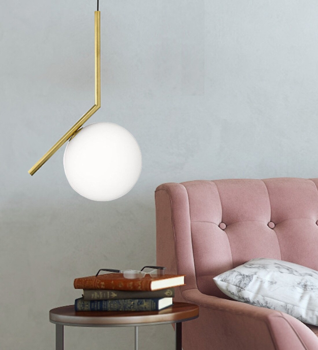 white glass hanging light