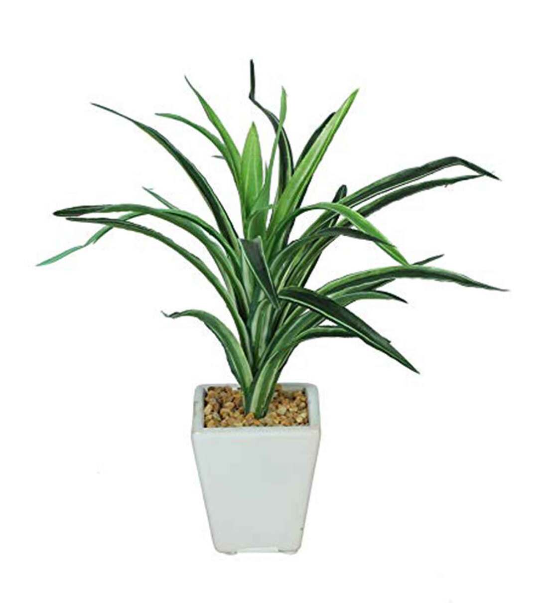 Buy White Green Pvc Dracaena Artificial Bonsai With White Ceramic Pot