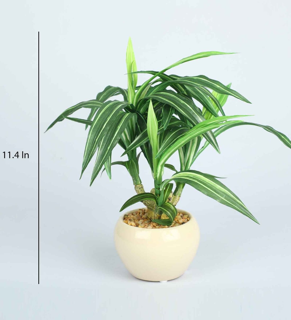 Buy PVC White Green Refreshing Bonsai With White Ceramic Pot Artificial